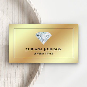 Gold Foil Solitaire Jewelry Store Jeweler Visitekaartje