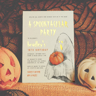 Gold Foil Spooktacular Halloween Birthday Party Folie Uitnodiging