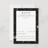 Gold Foil Stars Mariage céleste RSVP (Devant)