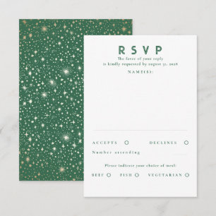 Gold Foil Stars Mariage moderne RSVP