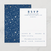 Gold Foil Stars Mariage moderne RSVP