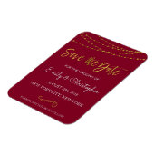 Gold Foil String Lights en Script Sla de datum op Magneet (Linkerzijde)