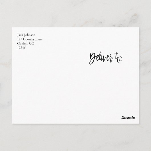 Gold Foil String Lights en Script Wedding Briefkaart (Achterkant)