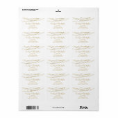 Gold Foil String Lights en Script Wedding Etiket (Full Sheet)