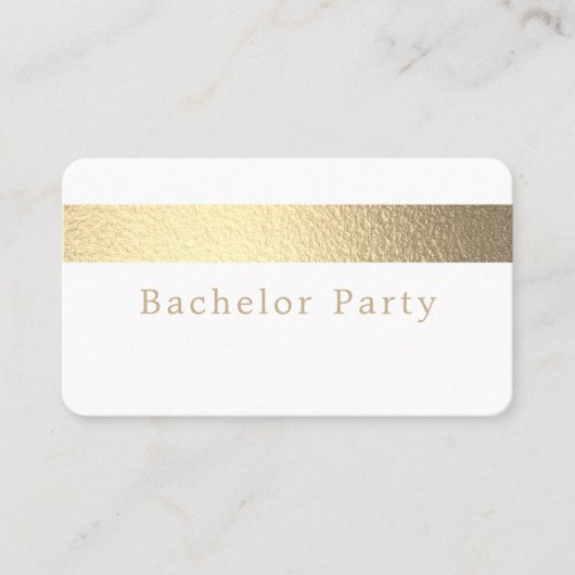 Gold Foil Stripe, Bachelor Party Ticket Invitation (Devant)