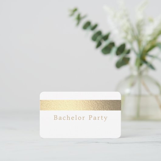 Gold Foil Stripe, Bachelor Party Ticket Invitation (Debout devant)