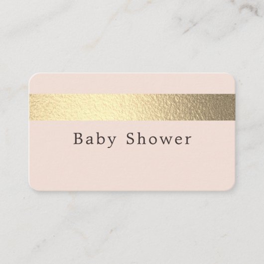Gold Foil Stripe, Blush Pink Baby shower Ticket (Voorkant)