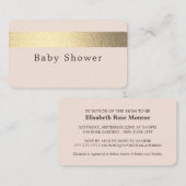 Gold Foil Stripe, Blush Pink Baby shower Ticket (Voorkant / Achterkant)
