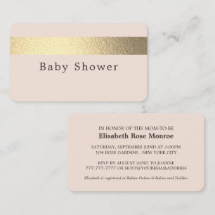 Gold Foil Stripe, Blush Pink Baby shower Ticket