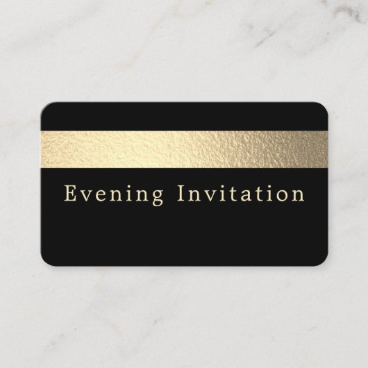 Gold Foil Stripe, Evening Event Ticket Invitation (Voorkant)