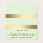 Gold Foil Stripe Minimalist Logo Hartelijk dank Visitekaartjes (Buitenkant ongevouwen)