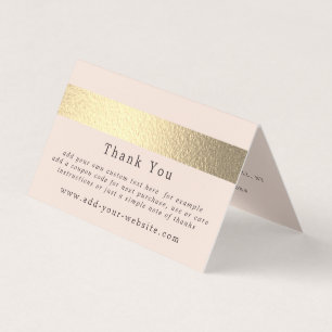 Gold Foil Stripe Minimalist Logo Hartelijk dank Visitekaartjes