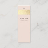 Gold Foil Stripe op Blush Pink Gift Labels (Voorkant)