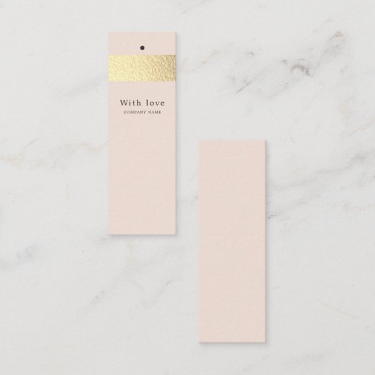 Gold Foil Stripe op Blush Pink Gift Labels (Voorkant / Achterkant)