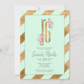 Gold Foil Stripes Mint ID756 Kaart (Voorkant)