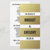 Gold Foil Stripes programmes de mariage (Devant / Derrière)