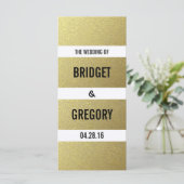 Gold Foil Stripes programmes de mariage (Debout devant)