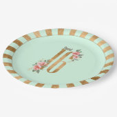 Gold Foil Stripes Sweet Sixteen Mint Green ID756 Papieren Bordje (Gekanteld)