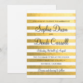 Gold Foil Stripes Weddenschap Kaart (Voorkant / Achterkant)