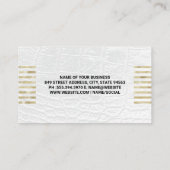 Gold Foil Stripes | Wit leder Visitekaartje (Achterkant)