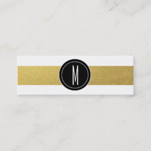 GOLD FOIL STRIPES ZWARTE MONOGRAM MINI VISITEKAARTJE