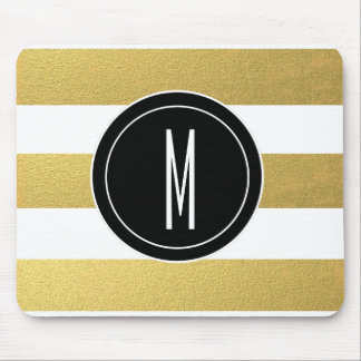 GOLD FOIL STRIPES | ZWARTE MONOGRAM MUISMAT