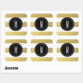 GOLD FOIL STRIPES | ZWARTE MONOGRAM VIERKANTE STICKER (Vel)