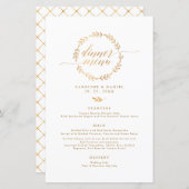 Gold Foil Stylish Calligraphy Wedding Menu (Voorkant / Achterkant)