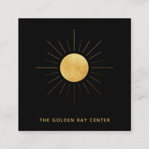 *~* Gold Foil Sun + Golden Rays Spiritueel Center Vierkante Visitekaartje