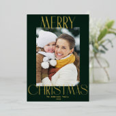 Gold Foil Texte Joyeuse Carte de Noël (Debout devant)