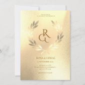 Gold Foil Texture Élégante invitation de mariage (Devant)