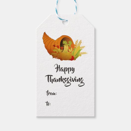 Gold Foil Thanksgiving Cadeaulabel (Voorkant)