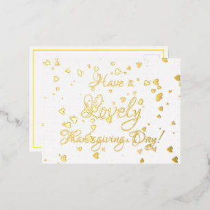 Gold Foil Thanksgiving Party Invitation