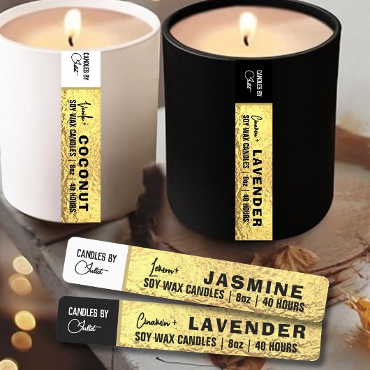 Gold Foil Thin Candle Label