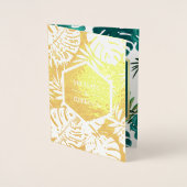 Gold Foil Turquoise Monstera vert Faire-part de ma (Devant)
