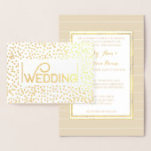 Gold Foil Typografie Confetti Wedding Invitations Folie Kaarten (Display)