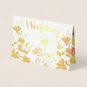 Gold Foil Typographie florale Invitations de maria (Devant)