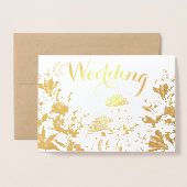 Gold Foil Typographie florale Invitations de maria (Devant avec enveloppe)
