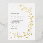Gold Foil Vine Soll Faire-part de mariage moderne, (Recto)