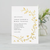 Gold Foil Vine Soll Faire-part de mariage moderne, (Debout devant)