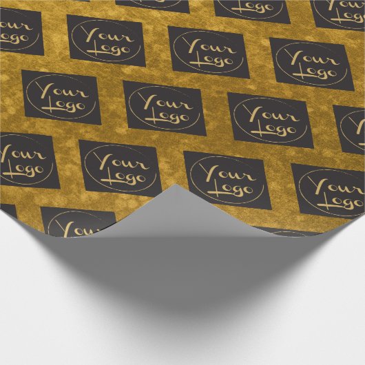Gold Foil Voeg uw bedrijfskleding voor Logo toe Cadeaupapier (Hoek)