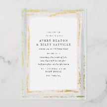 Gold Foil Waterverf Border Wedding Invitation Foi