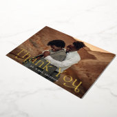 Gold Foil Weddenfoto Hartelijk dank Folie Uitnodiging (Gedraaid)