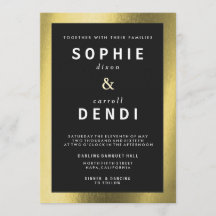 Gold Foil Wedding Aankondiging Uitnodiging
