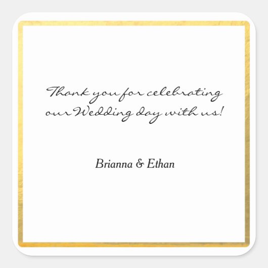 Gold Foil Wedding Favor Sticker Étiquettes (Devant)