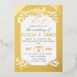 Gold Foil Wedding Invitation Premium Foil<br><div class="desc">Offrez à vos invités une expérience unique et raffinée grâce à cette invitation de mariage haut de gamme. Imprimée sur un papier blanc premium satiné, elle est sublimée par une véritable dorure en relief qui apporte une touche luxueuse et intemporelle. 🔹 Format au choix : Portrait (12, 7 cm x...</div>