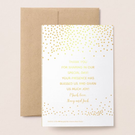 Gold Foil WEDDING PROGRAMMA Confetti Typografie (Met envelop)