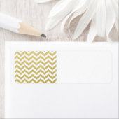 Gold Foil White Chevron Pattern Etiket (Insitu)
