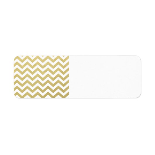 Gold Foil White Chevron Pattern Etiket (Voorkant)