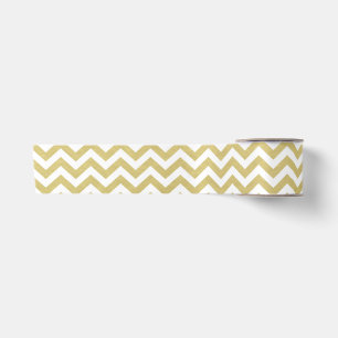 Gold Foil White Chevron Pattern Lint